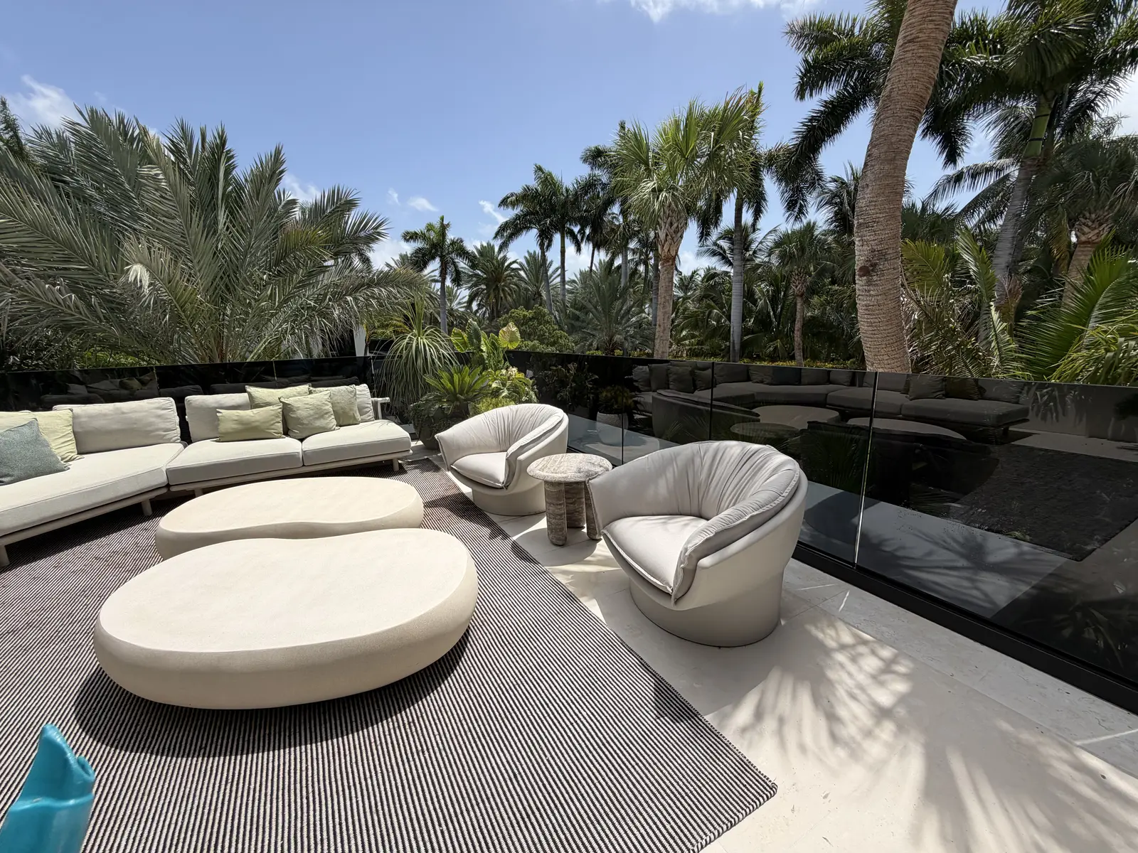 Stylish outdoor lounge at a Wynwood-area residence cleaned by Clean My Mess