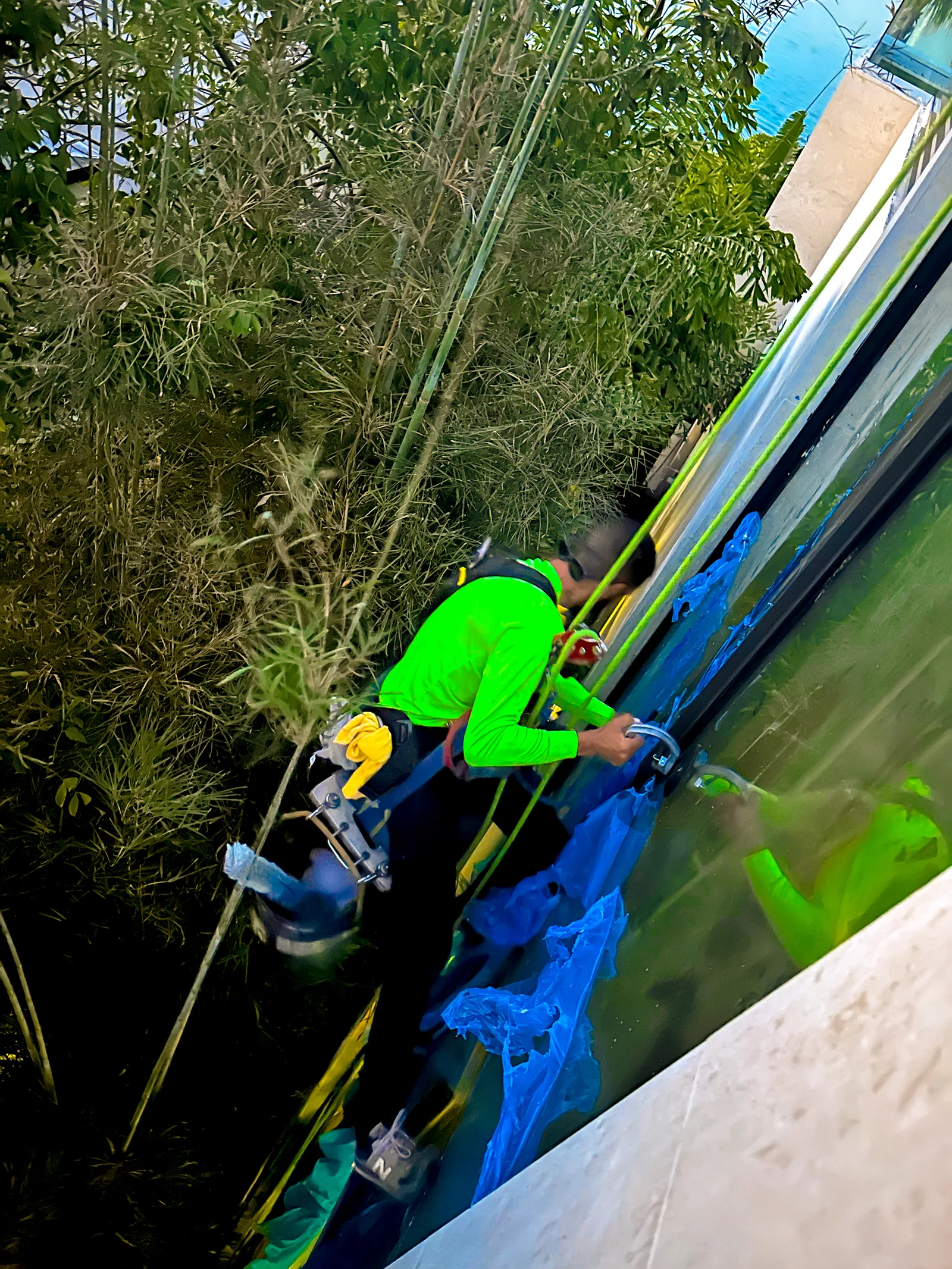 Streak-free glass after Clean My Mess window cleaning in Miami